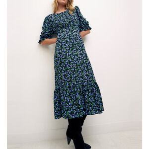 Nobody's Child Selena lagenlook preppy Midi Dress flower Petite 8 A005749